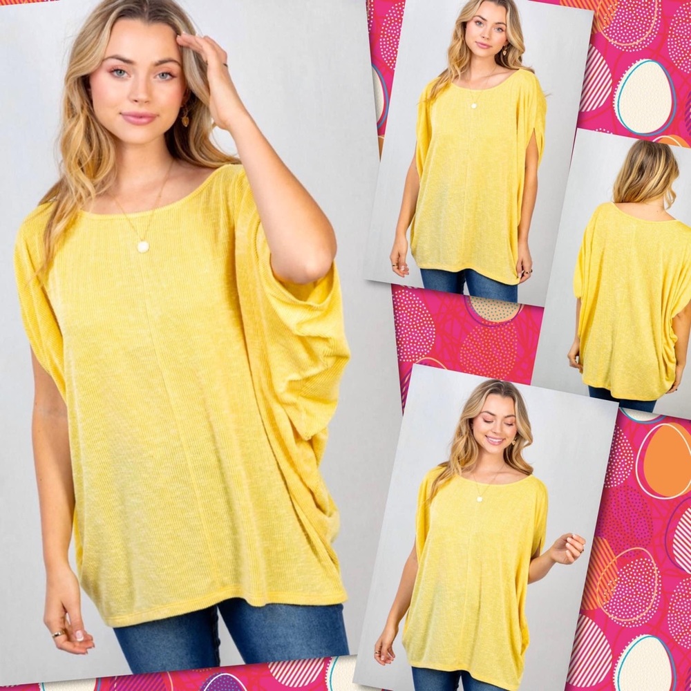 White Birch Dolman Sleeve Yellow Top